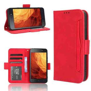 For Itel A18 Skin Feel Calf Texture Card Slots Leather Phone Case(Red)