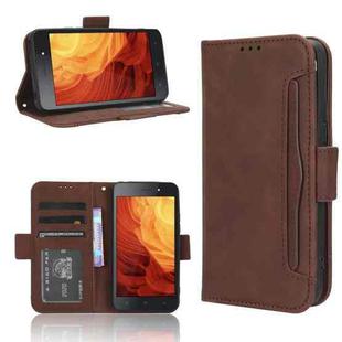 For Itel A18 Skin Feel Calf Texture Card Slots Leather Phone Case(Brown)