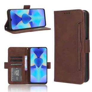 For Tecno Spark 10 4G Skin Feel Calf Texture Card Slots Leather Phone Case(Brown)