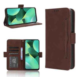 For Tecno Spark 10C Skin Feel Calf Texture Card Slots Leather Phone Case(Brown)