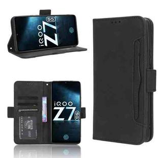 For vivo iQOO Z7x Skin Feel Calf Texture Card Slots Leather Phone Case(Black)