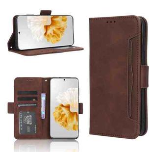 For Huawei P60 / P60 Pro Skin Feel Calf Texture Card Slots Leather Phone Case(Brown)