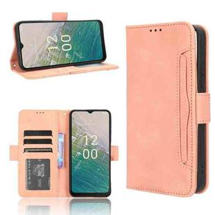 For Nokia C32 4G Skin Feel Calf Texture Card Slots Leather Phone Case(Pink)