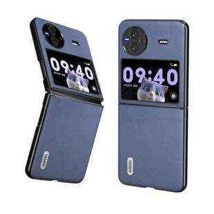 For vivo X Flip Genuine Leather Xiaoya Series Phone Case(Blue)