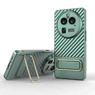 For OPPO Find X6 Pro 5G Wavy Textured Phone Case with Lens Film(Green)