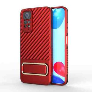 For Xiaomi Redmi Note 11 Global Wavy Textured Phone Case (Red)