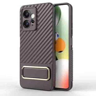 For Xiaomi Redmi Note 12 4G Global Wavy Textured Phone Case with Lens Film(Brown)