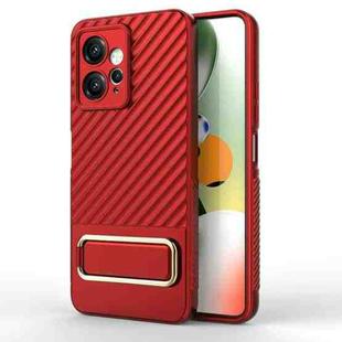 For Xiaomi Redmi Note 12 4G Global Wavy Textured Phone Case with Lens Film(Red)