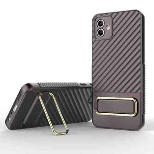 For Samsung Galaxy A04 Wavy Textured Phone Case with Lens Film(Brown)