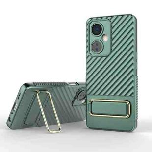 For OnePlus Nord CE 3 Wavy Textured Phone Case with Lens Film(Green)