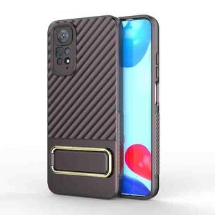 For Xiaomi Redmi Note 11s Wavy Textured Phone Case (Brown)