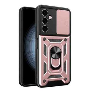 For Samsung Galaxy A24 4G Sliding Camera Cover Design TPU+PC Phone Case(Rose Gold)