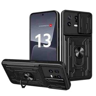 For Xiaomi 13 Sliding Camshield TPU+PC Phone Case with Card Slot(Black)