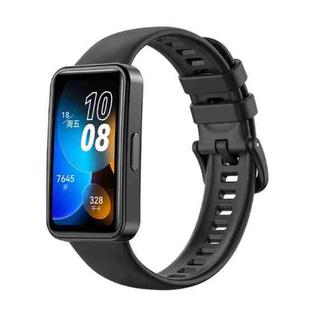 For Huawei Band 8 16mm Solid Color Silicone Replacement Watch Band(Black)