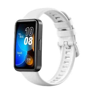 For Huawei Band 8 16mm Solid Color Silicone Replacement Watch Band(White)