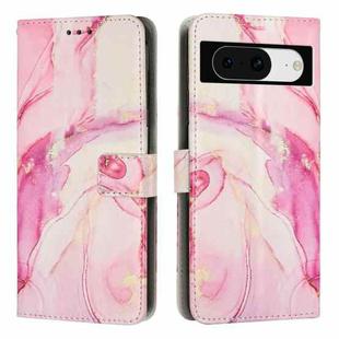 For Google Pixel 8 Painted Marble Pattern Leather Phone Case(Rose Gold)