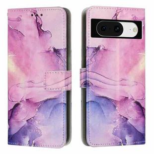 For Google Pixel 8 Painted Marble Pattern Leather Phone Case(Purple)