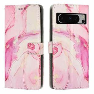 For Google Pixel 8 Pro Painted Marble Pattern Leather Phone Case(Rose Gold)