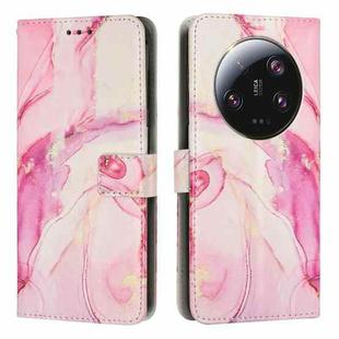 For Xiaomi 13 Ultra Painted Marble Pattern Leather Phone Case(Rose Gold)