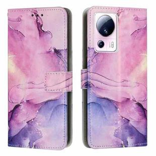 For Xiaomi Civi 2 / 13 Lite Painted Marble Pattern Leather Phone Case(Purple)