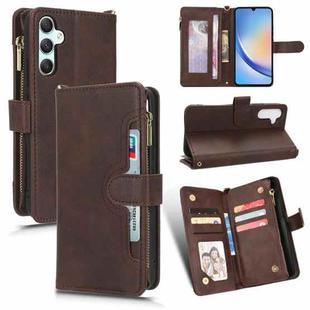 For Samsung Galaxy A34 5G Litchi Texture Zipper Leather Phone Case(Brown)