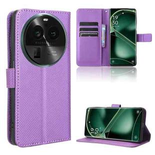 For OPPO Find X6 Pro Diamond Texture Leather Phone Case(Purple)