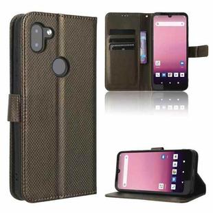 For Orbic Q10 4G Diamond Texture Leather Phone Case(Brown)
