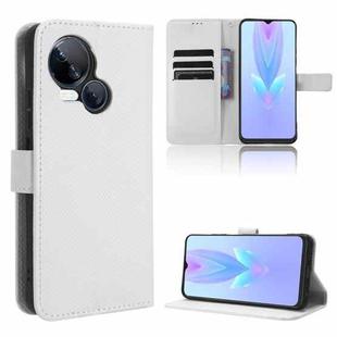 For Tecno Spark 10 5G Diamond Texture Leather Phone Case(White)