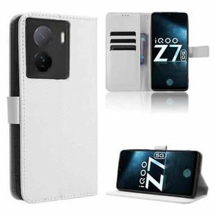 For vivo iQOO Z7x Diamond Texture Leather Phone Case(White)