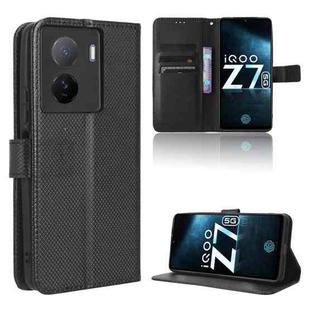 For vivo iQOO Z7x Diamond Texture Leather Phone Case(Black)