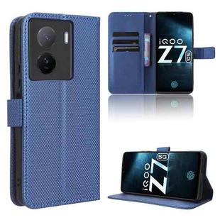 For vivo iQOO Z7x Diamond Texture Leather Phone Case(Blue)