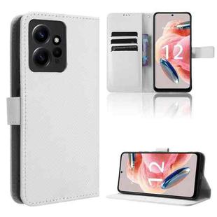 For Xiaomi Redmi Note 12 4G Global Diamond Texture Leather Phone Case(White)