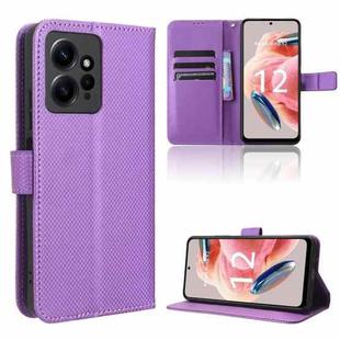 For Xiaomi Redmi Note 12 4G Global Diamond Texture Leather Phone Case(Purple)