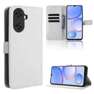 For Huawei Enjoy 60 4G Diamond Texture Leather Phone Case(White)