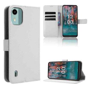 For Nokia C12 Diamond Texture Leather Phone Case(White)