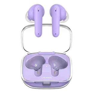 USAMS BE16 Ice Tray Series Transparent TWS In-Ear Wireless Bluetooth Earphone(Purple)