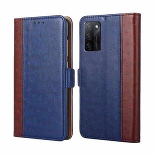 For OPPO A55S 5G Ostrich Texture Horizontal Flip Leather Phone Case(Blue)