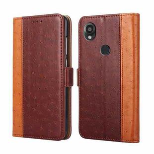 For Kyocera Digno SX3-KYG02 Ostrich Texture Horizontal Flip Leather Phone Case(Brown)