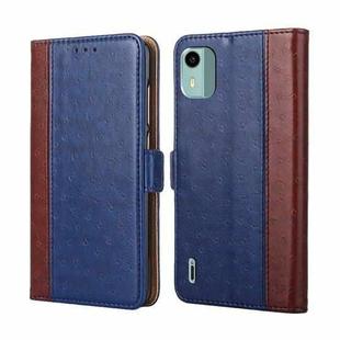 For Nokia C12 Ostrich Texture Horizontal Flip Leather Phone Case(Blue)