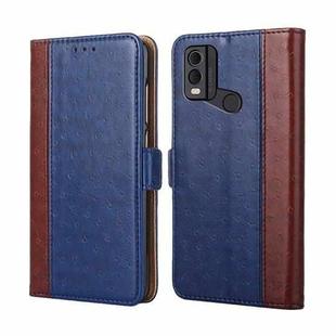 For Nokia C22 Ostrich Texture Horizontal Flip Leather Phone Case(Blue)