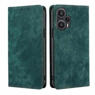 For Xiaomi Redmi Note 12 Turbo RFID Anti-theft Brush Magnetic Leather Phone Case(Green)