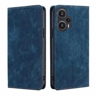 For Xiaomi Redmi Note 12 Turbo RFID Anti-theft Brush Magnetic Leather Phone Case(Blue)