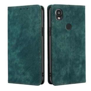 For Kyocera Digno SX3-KYG02 RFID Anti-theft Brush Magnetic Leather Phone Case(Green)