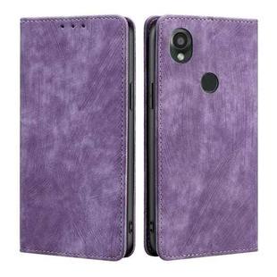 For Kyocera Digno SX3-KYG02 RFID Anti-theft Brush Magnetic Leather Phone Case(Purple)