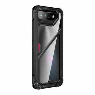 For Asus ROG Phone 7 / 7 Ultimate PC + TPU Shockproof Phone Case with Magnetic Holder(Black)