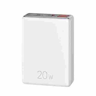 USAMS CD192 10000mAh Portable Digital Display Fast Charge Power Bank(White)