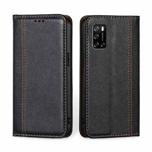 For Rakuten Big S Grid Texture Magnetic Flip Leather Phone Case(Black)