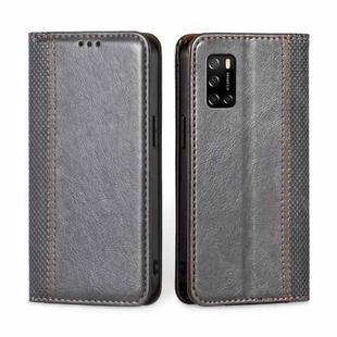 For Rakuten Big S Grid Texture Magnetic Flip Leather Phone Case(Grey)
