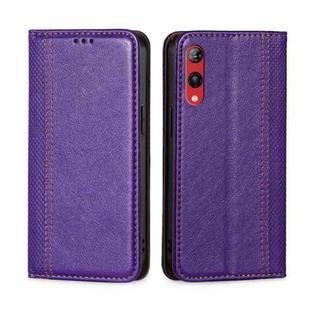 For Rakuten Hand 4G Grid Texture Magnetic Flip Leather Phone Case(Purple)