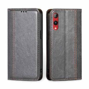 For Rakuten Hand 4G Grid Texture Magnetic Flip Leather Phone Case(Brown)